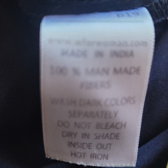 W India Abstract Graphic Maxi Tunic Dress Sz 14 Blue Yellow Inspirational Words - Picture 7 of 10